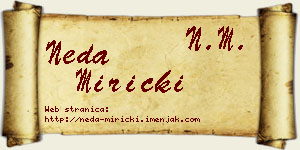 Neda Miricki vizit kartica